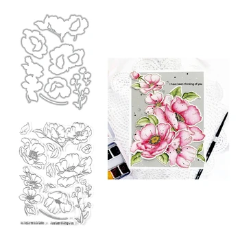 

2020 3D New Metal Cutting Dies and Scrapbooking For Paper Making Poppy Garden Stamp & Die Bundle Embossing Frame Card Craft