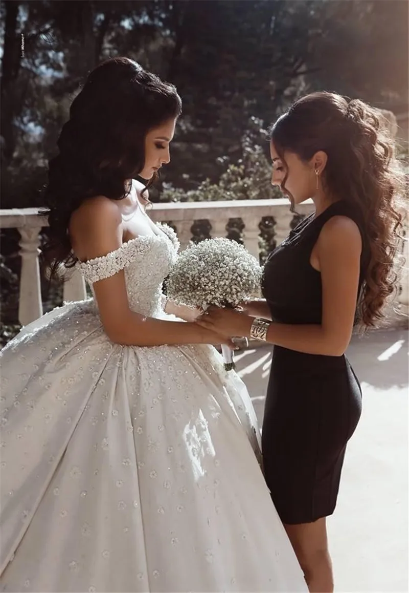 Vestido De Noiva, свадебное платье принцессы, бальное платье, 3D цветы, жемчуг, длина до пола, корсет на спине, свадебные платья, платье невесты