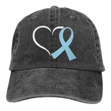 Регулируемая бейсболка с сердечком и раком простаты для мужчин и женщин джинсовая бейсболка