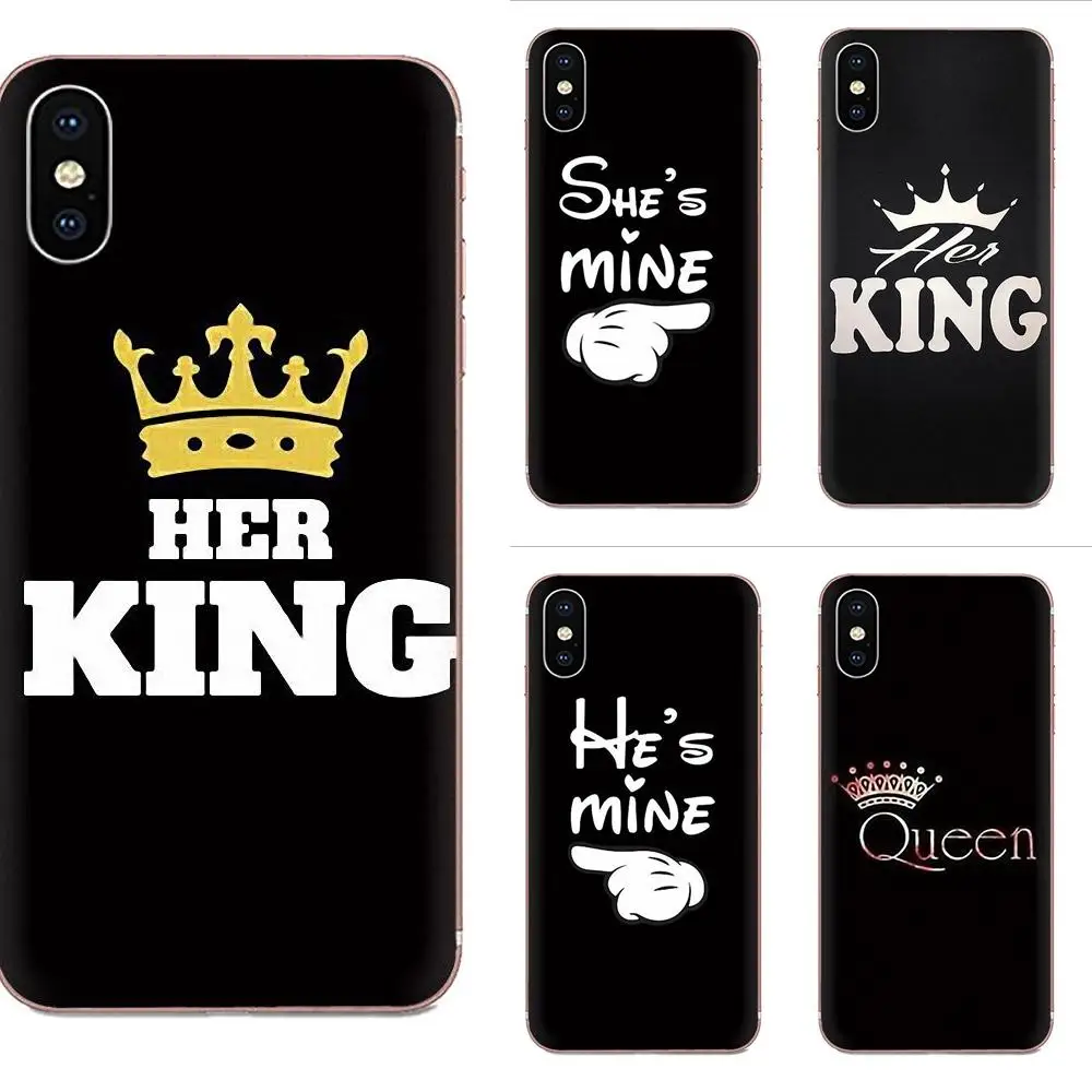 King Queen парные влюбленные простые чехлы для телефонов Huawei Mate 9 10 20 P P8 P9 P10 P20 P30 P40 Lite Pro