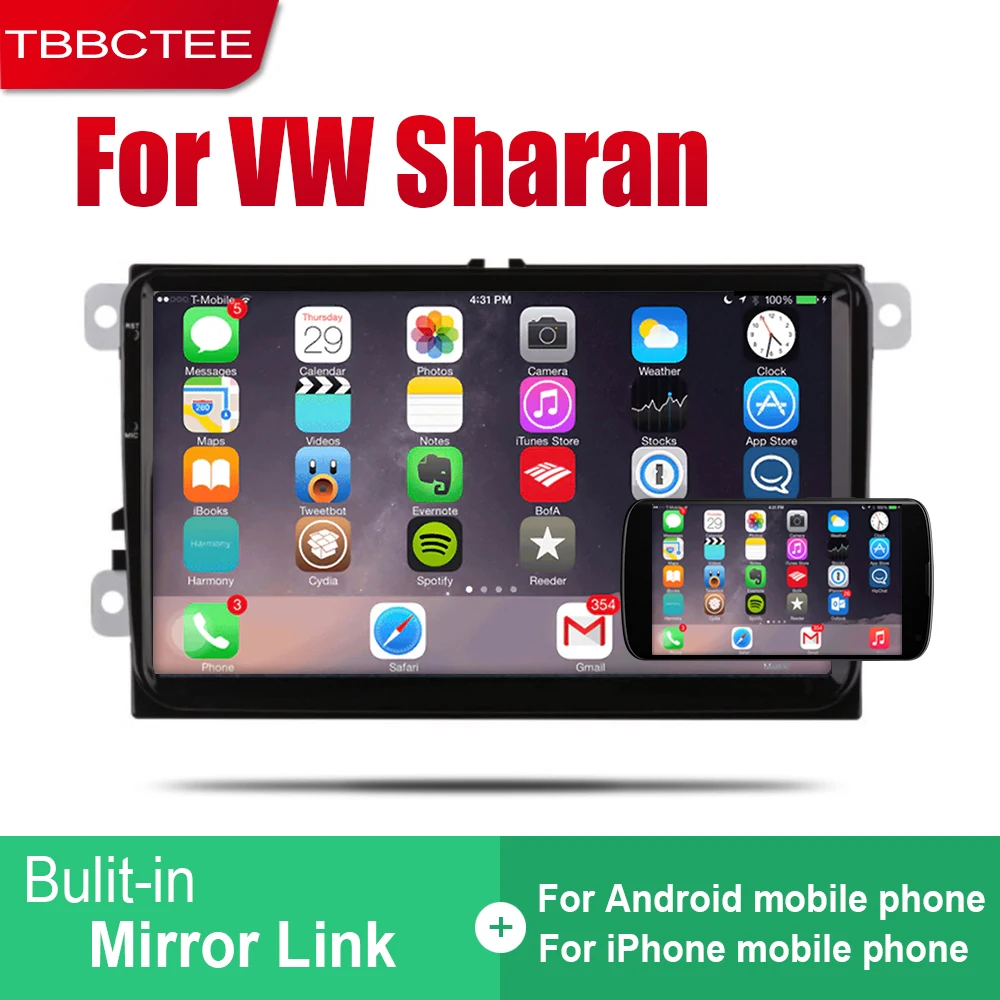 TBBCTEE Android 2 Din Авто Радио для Volkswagen VW Sharan 2010~ автомобильный мультимедийный плеер gps навигационная система Радио стерео