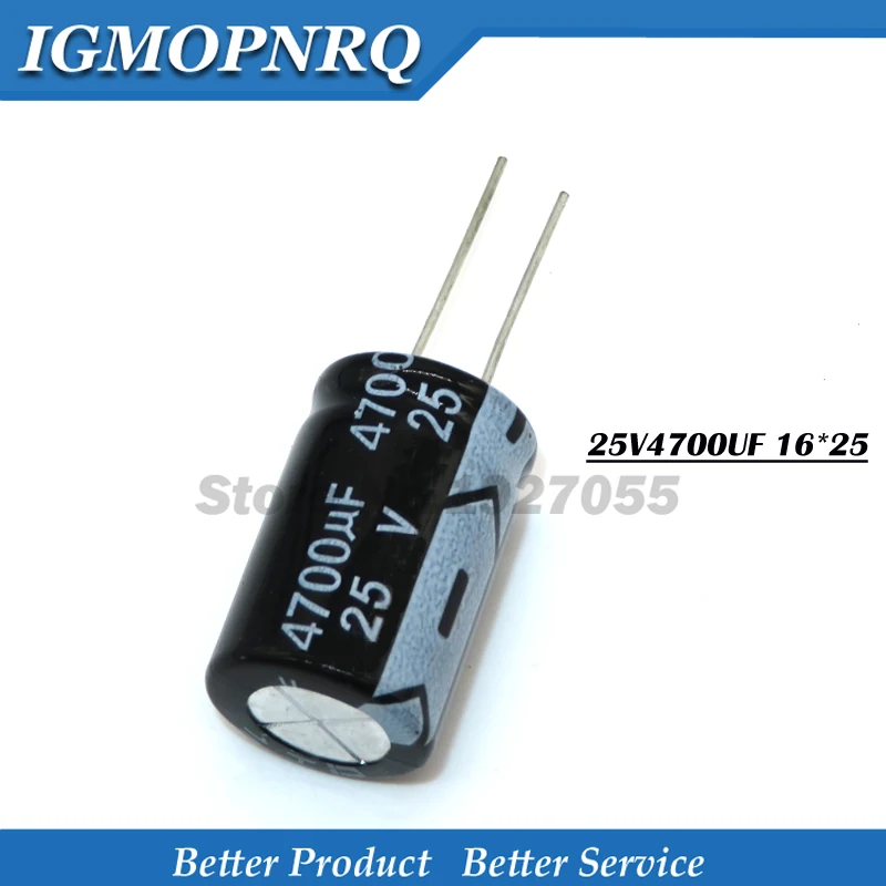 

5PCS 25V4700UF 16*25mm 4700UF 25V 16x25 25v4700 16*25 Aluminum electrolytic capacitor good