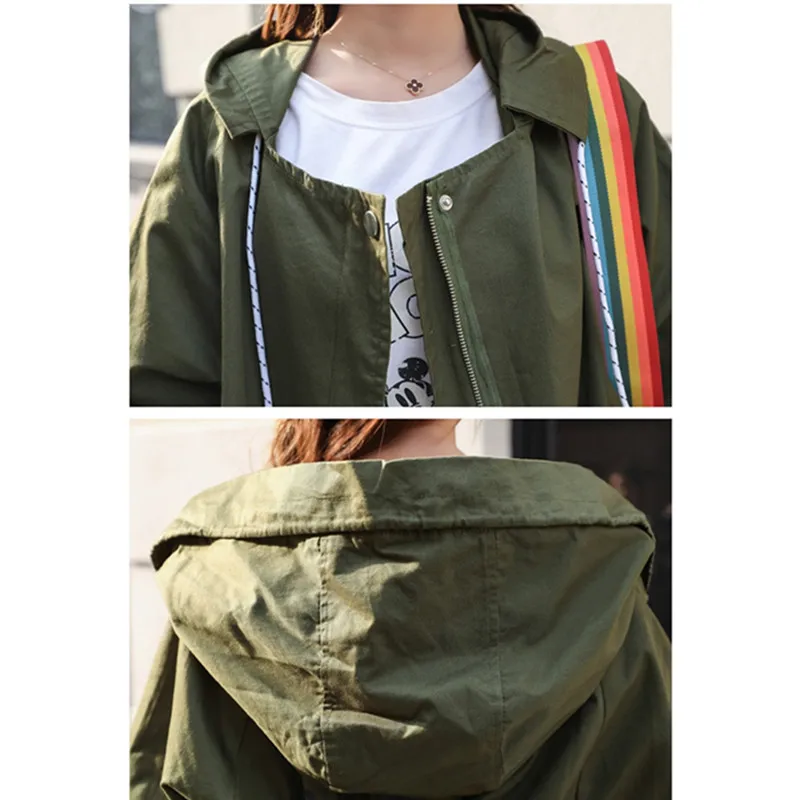Женский Длинный плащ с капюшоном, весна-осень, Новинка Harajuku BF, Тонкая Повседневная Свободная ветровка, женская одежда, верхняя одежда, куртка