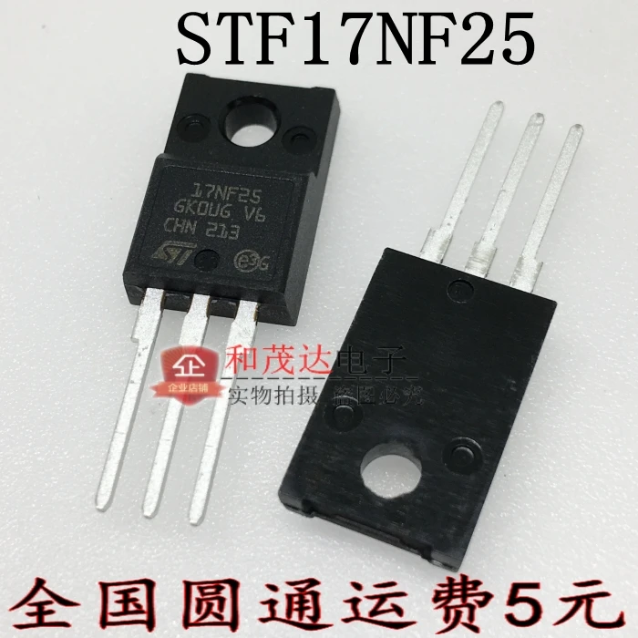 5 шт., новые оригинальные кнопки STF17NF25 17NF25 250V 17A TO-220F на