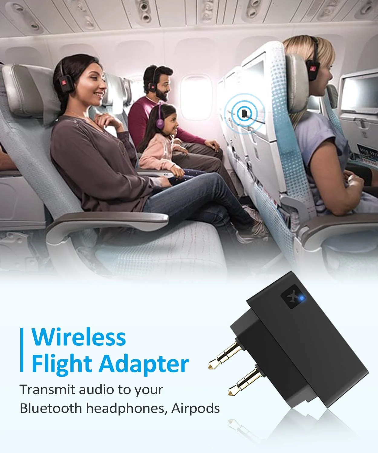 Bluetooth 5 0 Airplane Airline Flight Adapter Wireless Transmitter For Bose 700 QC30 QC35 Headphones SoundSport Wireless Earbuds