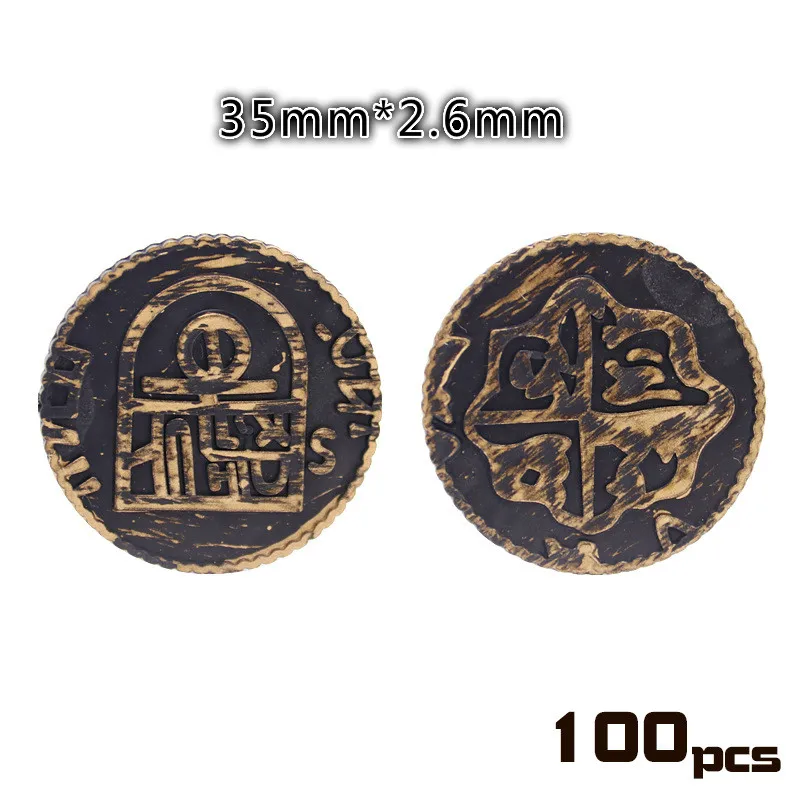 100 шт./компл. Испания Золотая монета пластиковая Пиратская Золотая игра с монетами чип золотое украшение из монет детские игрушки