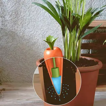 

Cute Carrot shape Automatic Watering Can Lazy Watering Pot for cactus and Others Keep Indoor Plants Alive on Vacation Travel