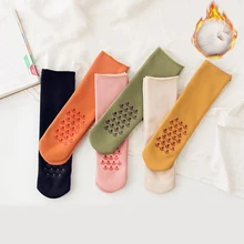 4 пар/лот зимние теплые женские толстые теплые шерстяные кашемировые зимние носки Силиконовое нескользящее бесшовное бархатное сапоги пол носок для сна