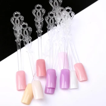 

24 Tips Nail Art Display Boards Stick Display Card Template False Fan Polish Gel Plastic Foldable Practice Board Tool Manicure