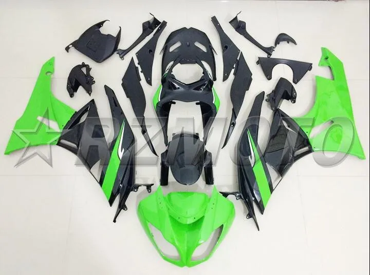 4 подарки ABS литьевая форма мотоцикл Полный обтекатели подходит для Kawasaki ZX-6R 09 10 11 12 2009-2012 Кузов Набор зеленый черный