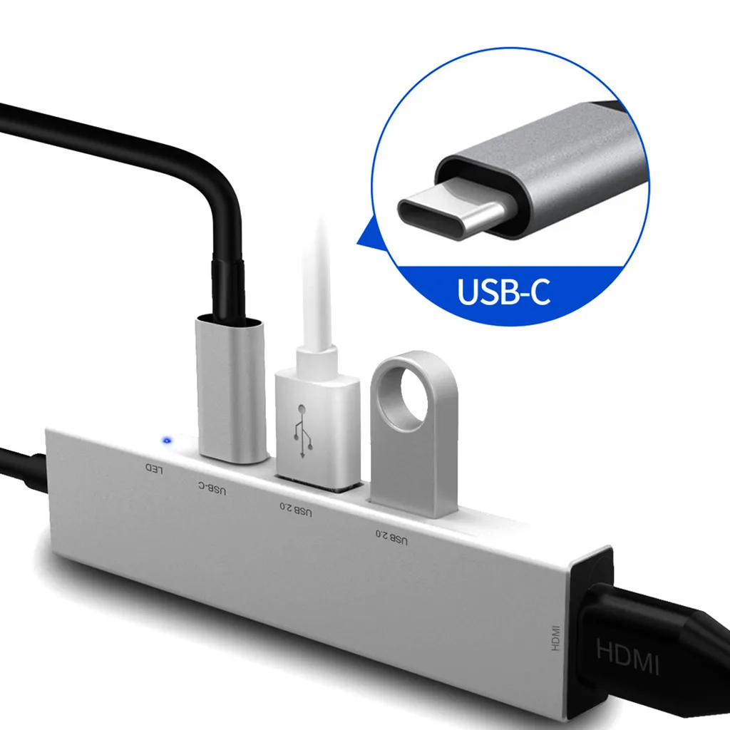 USB Type C к HDMI цифровой AV многопортовый концентратор 3 1 адаптер PD зарядное
