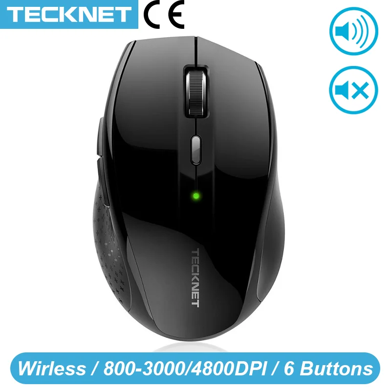 TeckNet мыши 2 4 ГГц Беспроводной Мышь Тихая Кнопка с USB нано приемник для портативных