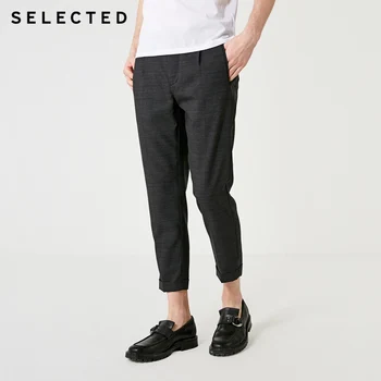 

SELECTED Men's Woolen Dark Grey Business Casual Wool Crop Pants S|419214534