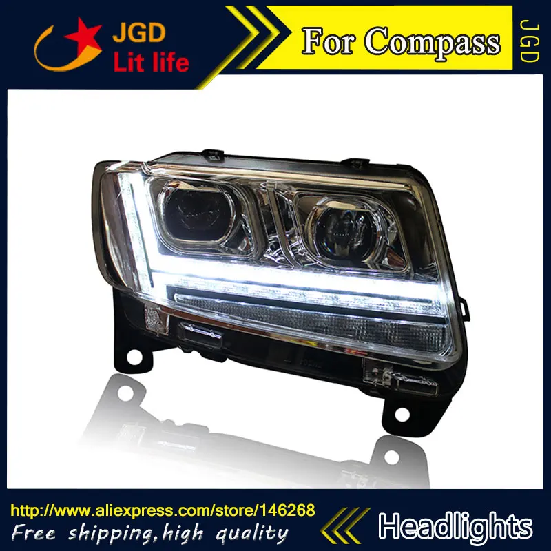 Car styling LED HID Rio LED Jeep Compass headlights case for Jeep