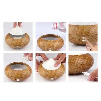 

USB Ultrasonic Air Humidifier Oil Aroma Diffuser Purifier Steam Mist 7 Color Changing LED Lights for Home G8TC