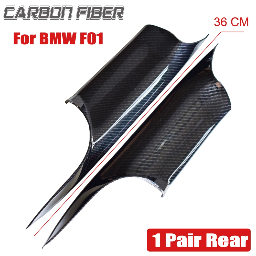 Внутренняя дверная ручка из углеродного волокна для BMW F01 F02 7-Series 730 740 750 ABS lnner Sedan панель Тяговая Крышка для стайлинга автомобилей - Цвет: 1Pair-Rear-CarB-F01