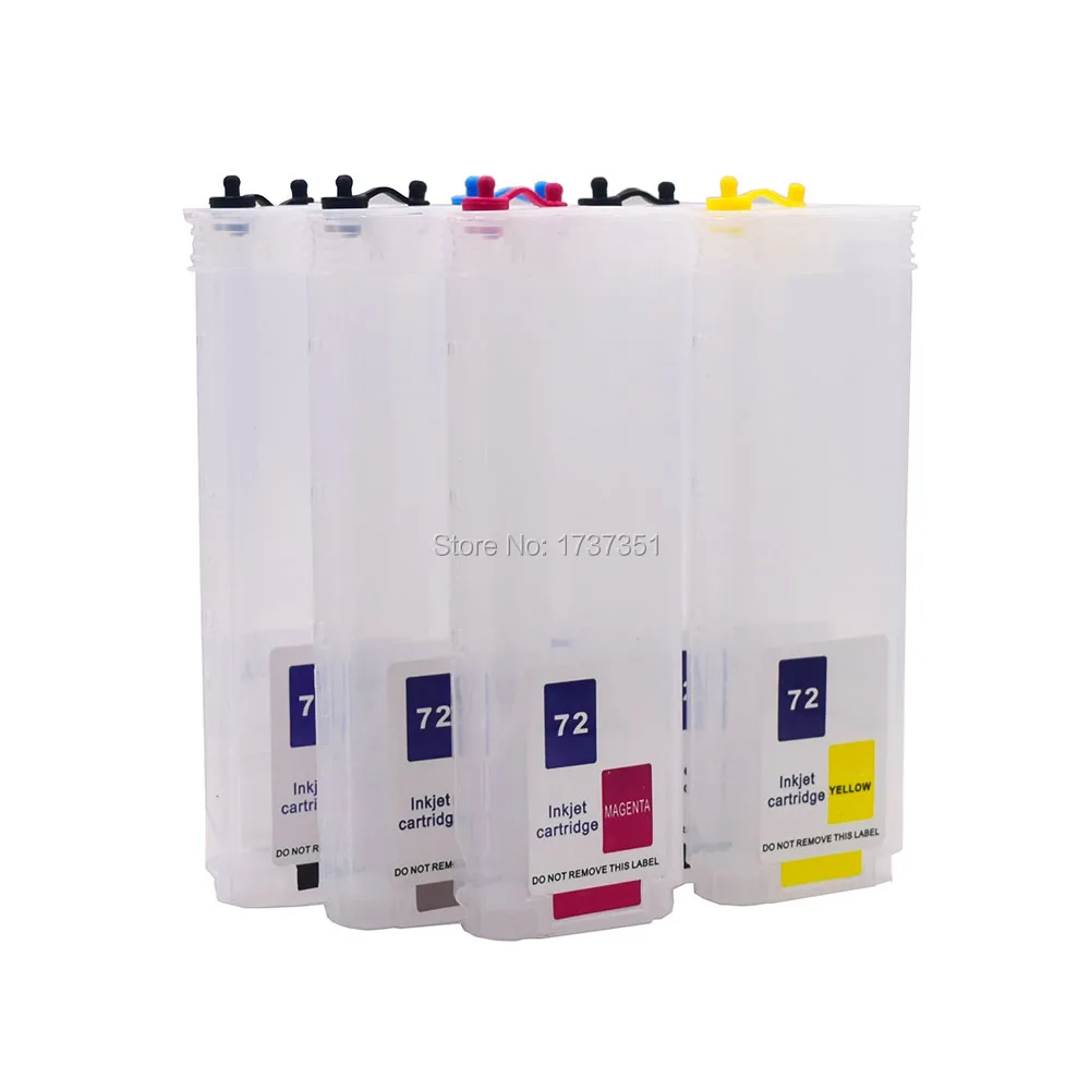 ink tank printer Refillable Ink Cartridge HP72 for HP Designjet T610 T620 T770 T790 T1100 T1120 T1200 T1300 T2300 Printer With ARC Chip color ink