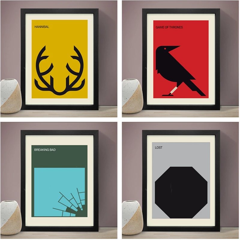

TV Series Retro Posters and Prints Nordic Minimalism Abstract Antlers Paper Clips Canvas Paintings Home Decor Living Room