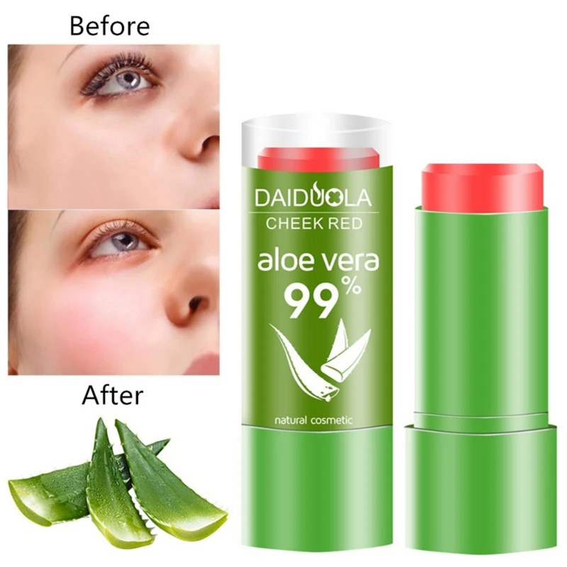 

99% Aloe Vera Blush Stick Waterproof Oil Control Natural Blush Lasting Cosmetic Facial Beauty Makeup