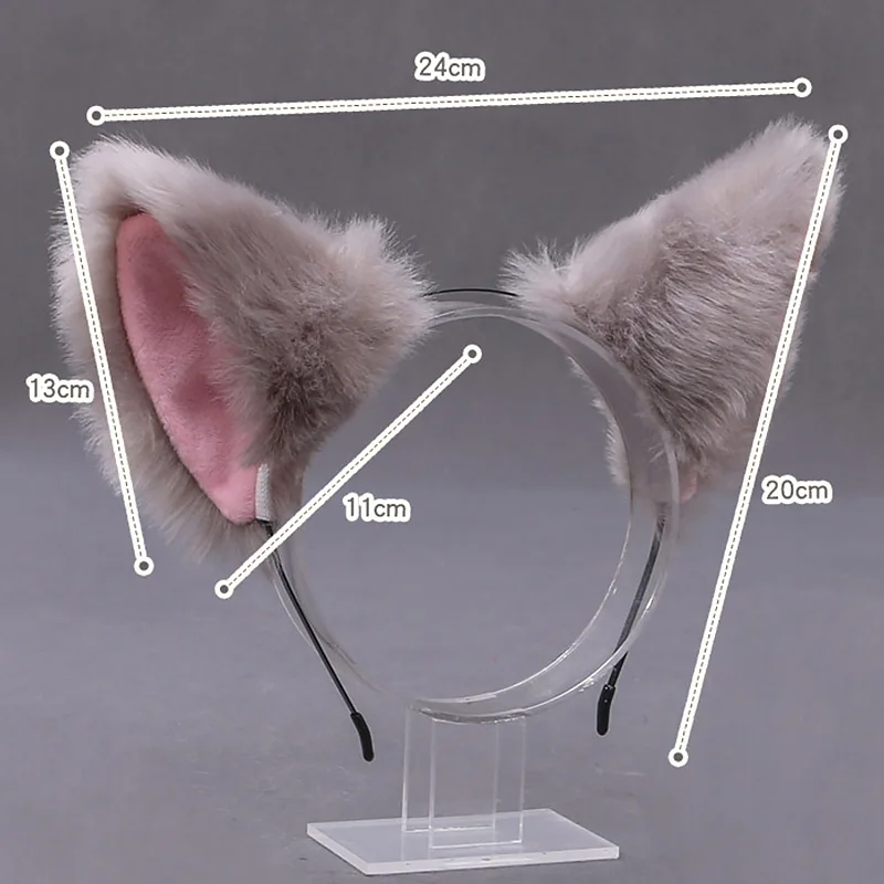 Anime Hair Accessories Costume Headband Fashion Girl Cute Cat Fox Ear Long Fur Plush Hair Hoop Headband Anime Women Girls Cosplay Hair Accessories Party Costume