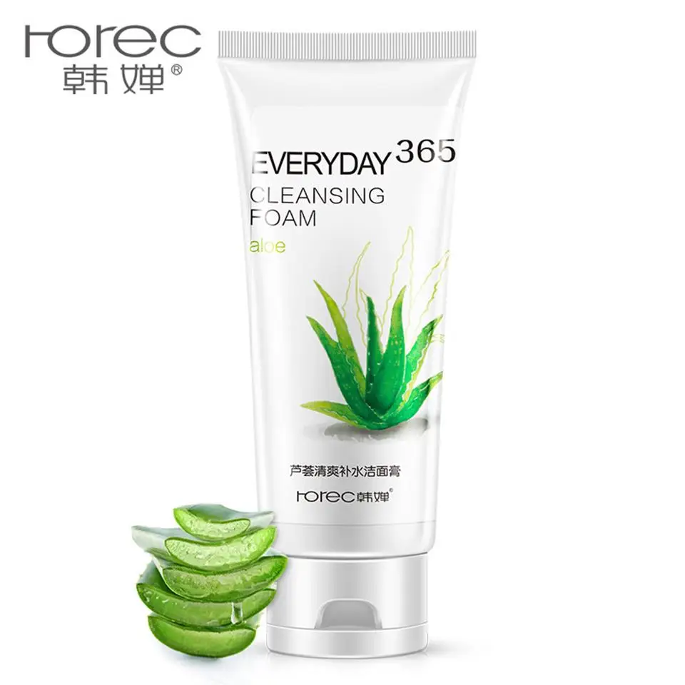 

HOREC Aloe Foam Cleanser Makeup Remover Face Deep Cleansing Oil Control Moisturizing Pores Blackhead Facial Acnes Skin Care