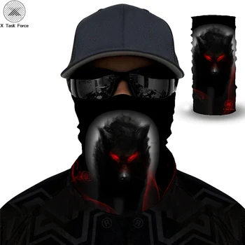 

3D printed wolf-style polyester scarf dust mask outdoor sports bandana scarf camping bike headwear hiking magic scarf