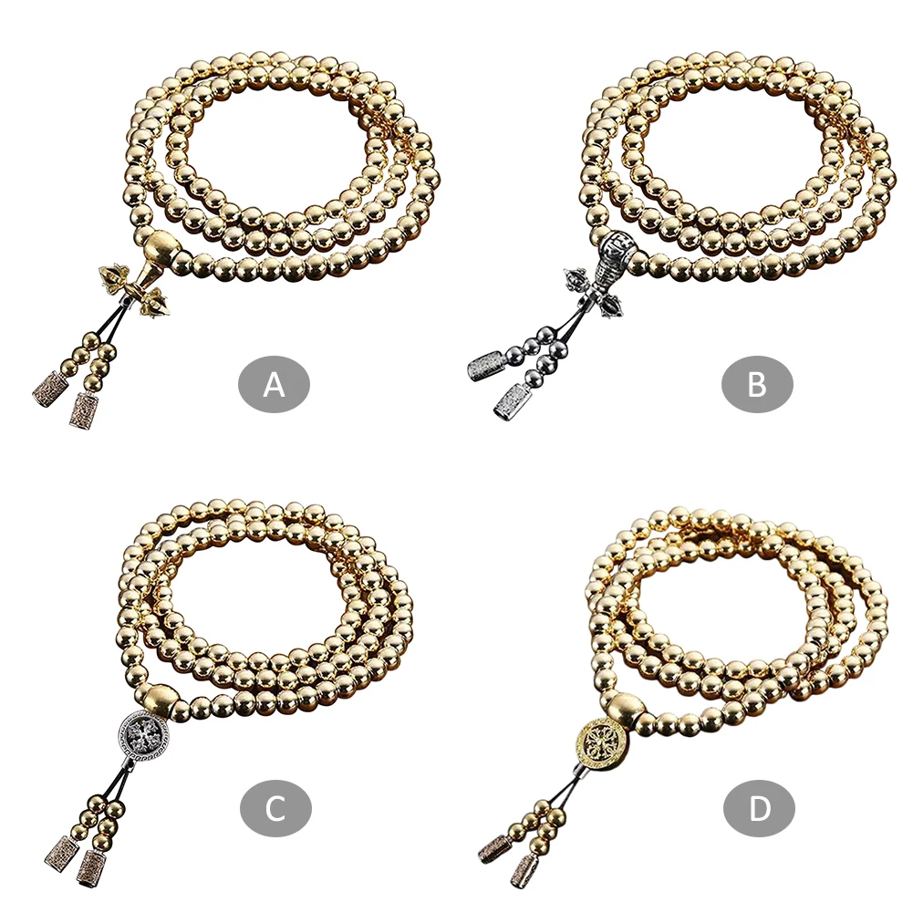 

Personal Protection Self Defense Tool Buddha Beads Necklace Chain Jewelry Whip Outdoor Self-defense Tools