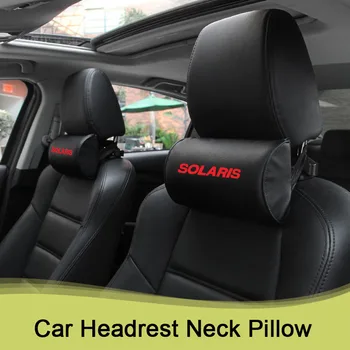 

PU Leather Car Neck Pillow FOR Hyundai Solaris Memory Foam Pillows Neck Rest Seat Headrest Cushion Pad