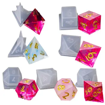 

7 Shapes Dice Fillet Square Triangle Dice Mold Dice Digital Game Silicone Mould