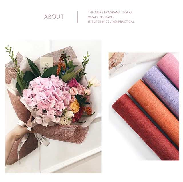 40 Fogli Carta Floreale Coreana - Impermeabile, Per Bouquet, Regali, 17,7x23,6 Cm, Colore Latte - Foto 4