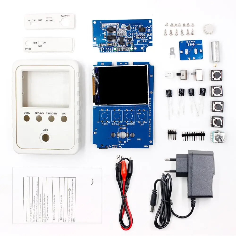 Белый DSO FNIRSI-150 15001K DIY цифровой осциллограф комплект с корпусом - Цвет: Белый