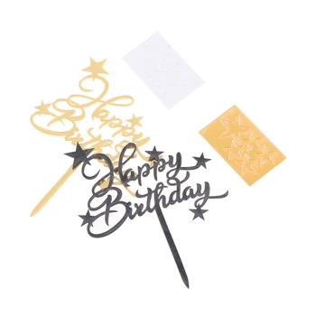 

Creative Shiny Happy Birthday Cake Topper Lovely Star Cupcake Toppers Cake Picks Cake Decoration Topper Toothpick Kids Birthday
