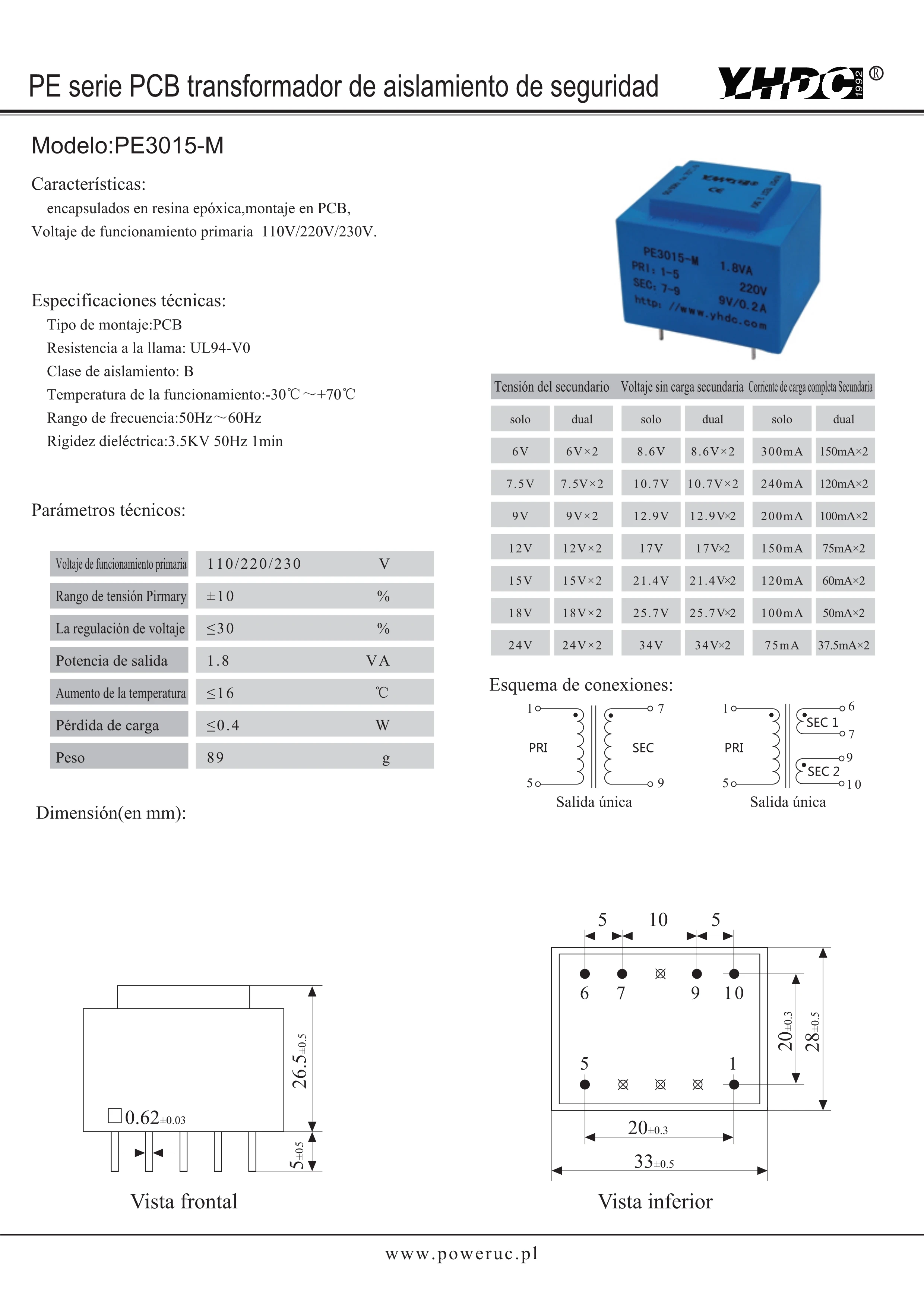 PE3015 M 1.8VA 220V 9V оболочка для фототехники|220v 9v|transformer encapsulatedencapsulated transformer |