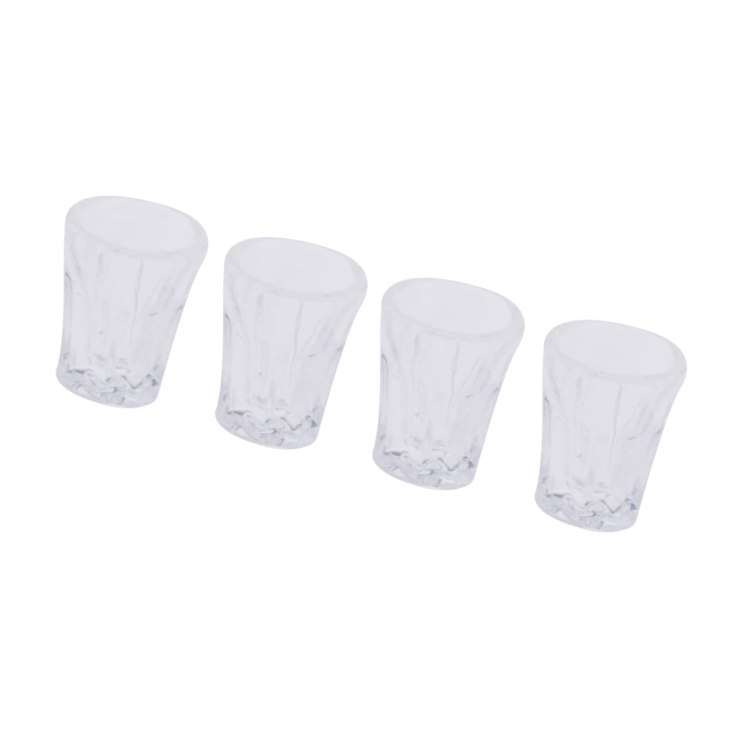 1:12 Dollhouse Miniature Kitchen Tableware Supplies Water Glasses 4pcs