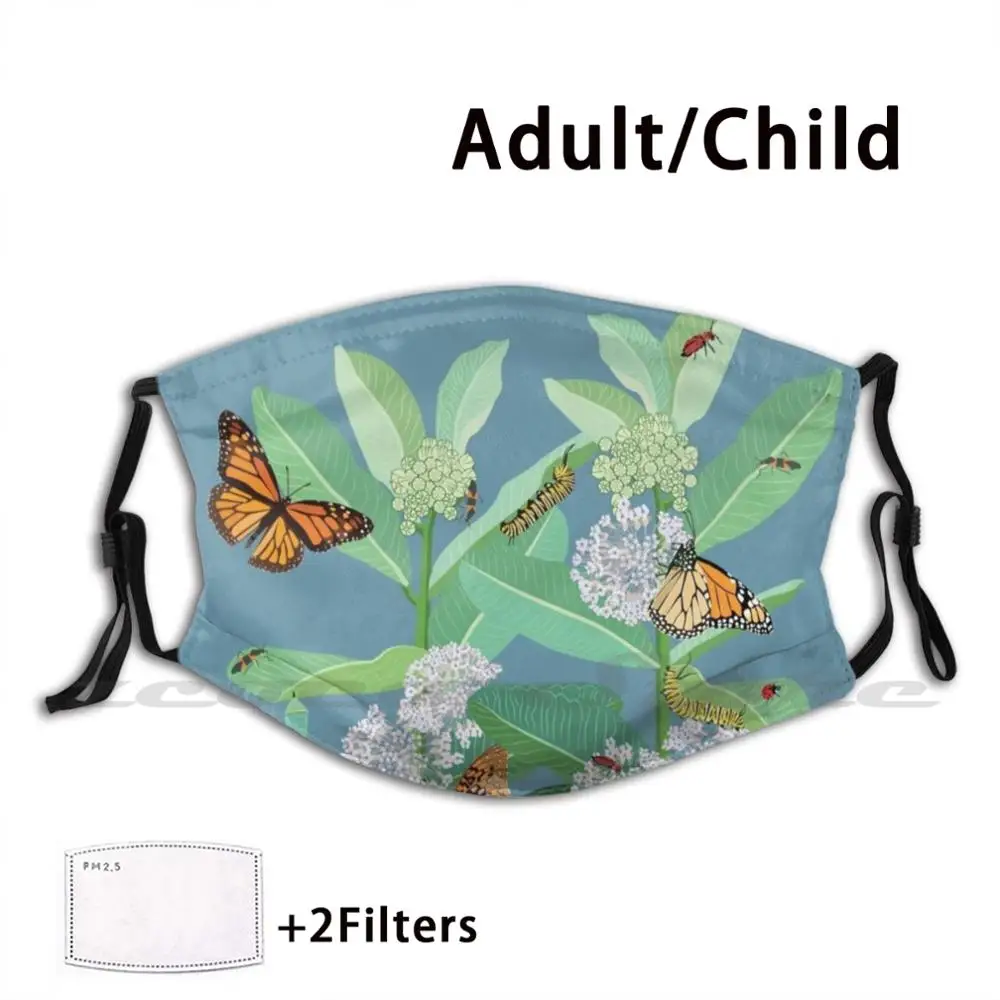 

Маска монарх и миквид многоразовая моющаяся, маска с принтом монарха, монаха, хризалиса