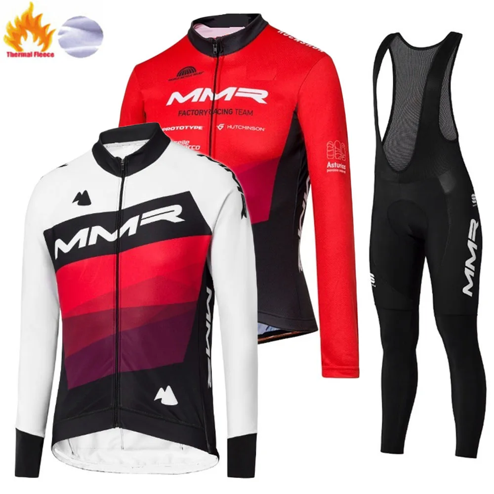 

2020 MMR Cycling Jersey Set Winter Cycling Clothing Long Sleeve Road Bike Suit Bicycle Bib Tights MTB Pants Wear Maillot Culotte
