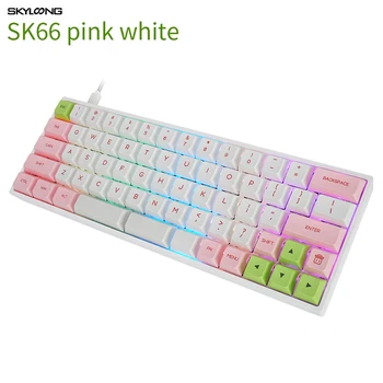 

SK66 Mini Portable Wireless Gaming Mechanical Keyboard Bluetooth Dual Mode Keyboard Mix RGB Backlight Gateron Axis GK61 66 Keys