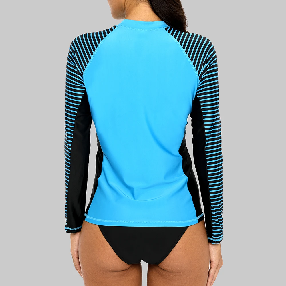 Anfilia Women Long Sleeved Rashguard Swimwear for Surfing rash guard,surfing swimsuit