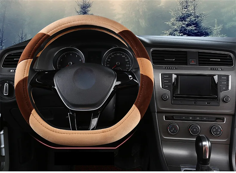 DUKEAUTO плюшевый D Тип зимний теплый тепло 38-40 см автомобиль-Стайлинг интерьерные Аксессуары спортивный авто руль чехлы противоскользящие U