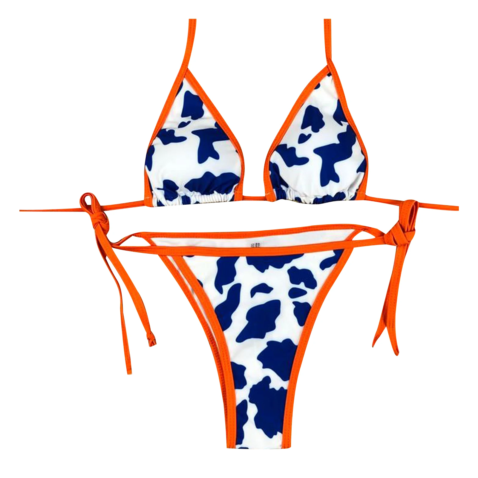 triangle bikini set Two piece Cow Print swimsuit,Bikini with cowhide pattern swimsuits for women Bikini Sets