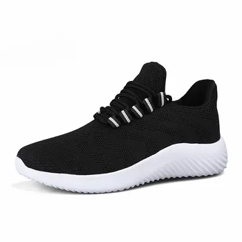 

Sport Shoes Male Lightweight Walking Wear-resistant Men Casual Shoes Breathable Lace Up Platform Black Mens Sneakers Summer