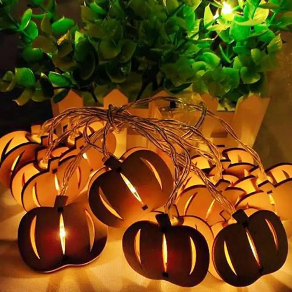 

HobbyLane Wooden Pumpkin String Lights Halloween Holiday Light for Party Mall Wedding Living Room Party Decorative