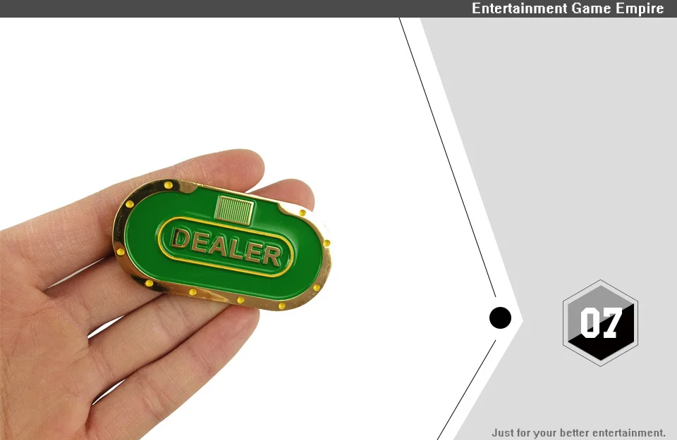 2 Yernea New Texas DEALER Poker Chips 1Pcs Pressing Metal Double-faced Ellipse Chip Table Game Competition Club (7)