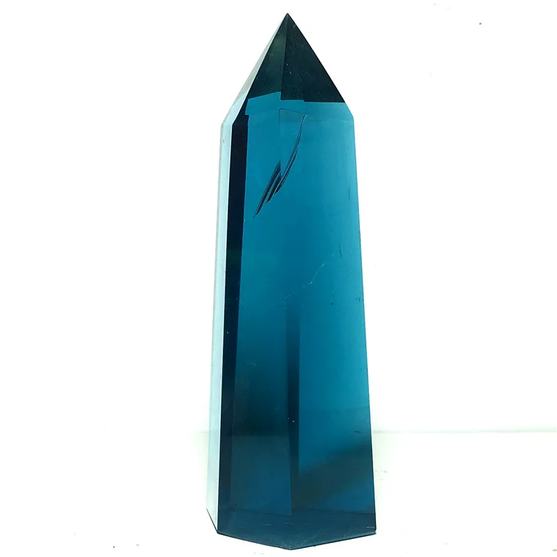 

wand blue smelting quartz Crystal Stone and craft reiki healing Decorative tower hexagonal prisms