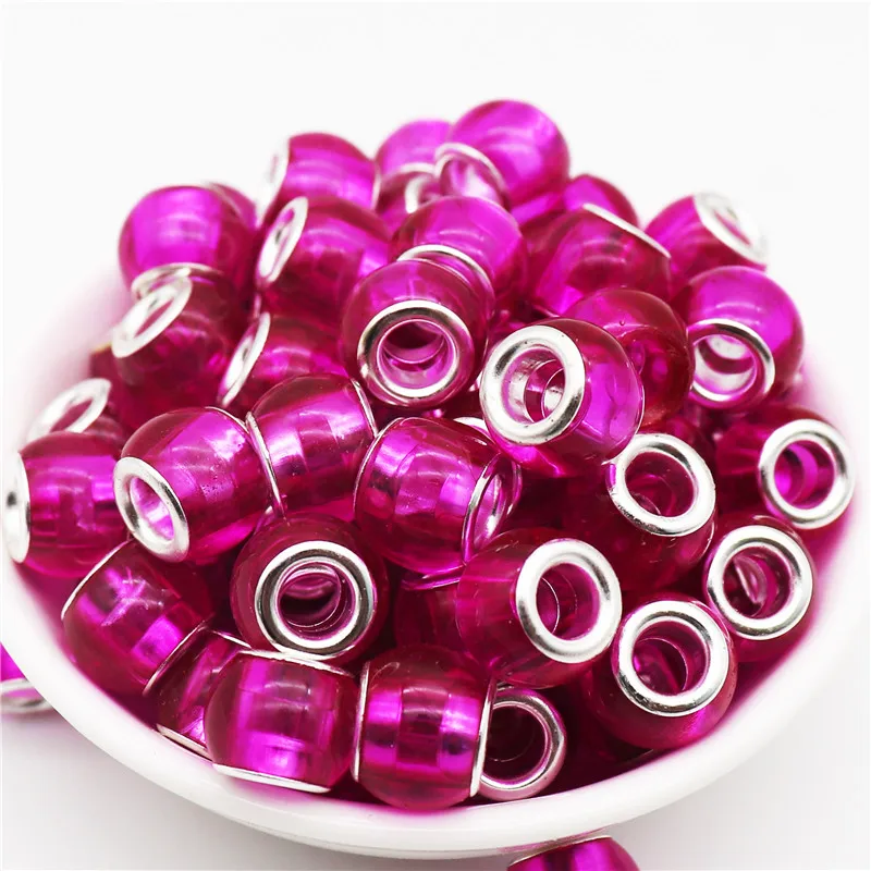 

10Pcs Glass Murano Spacer Bead 5mm Big Hole Rondelle Spacer Beads fit European Bracelet Hair Bead Women for Jewelry Making DIY