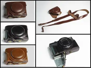 

PU Leather Camera Bag Case for Canon Powershot G5 X Mark II mark 2 G5X II With Strap shell With Bottom Battery Opening