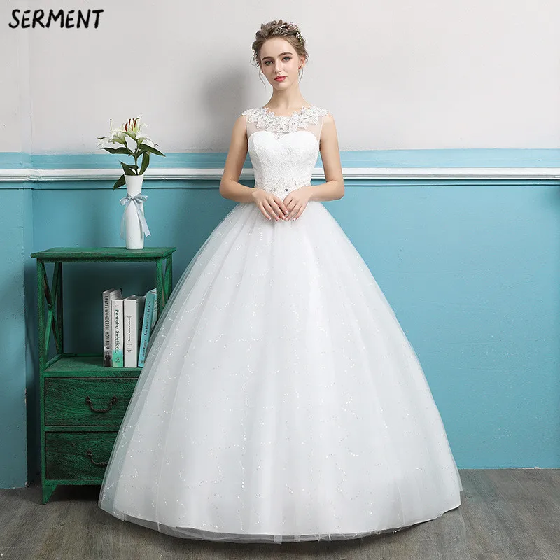 

Wedding Dress 2019 Spring and Summer New Bride's Shoulder-to-shoulder V-neck Slim and Elegant