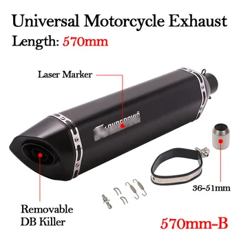 

Slip On 470MM 570MM Universal Motorcycle Exhaust Pipe Escape Muffler Removable DB Killer 51MM For R3 Z900 TRK502 CBR500 CBR1000