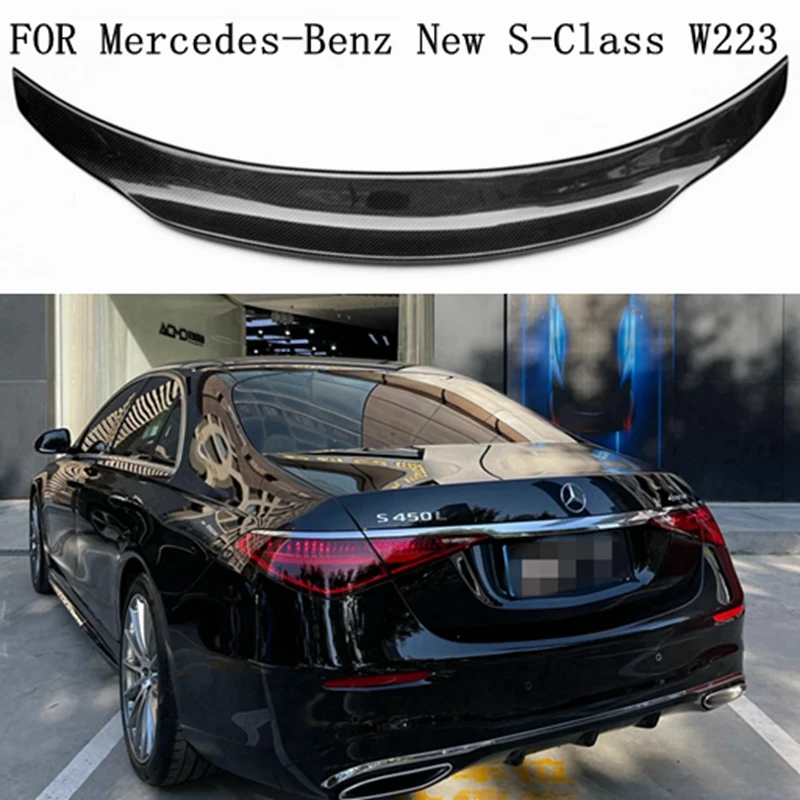 

For Mercedes-Benz new S-class W223 S480 S500 S680 2021+ car trunk trunk lip wing carbon fiber spoiler PSM style
