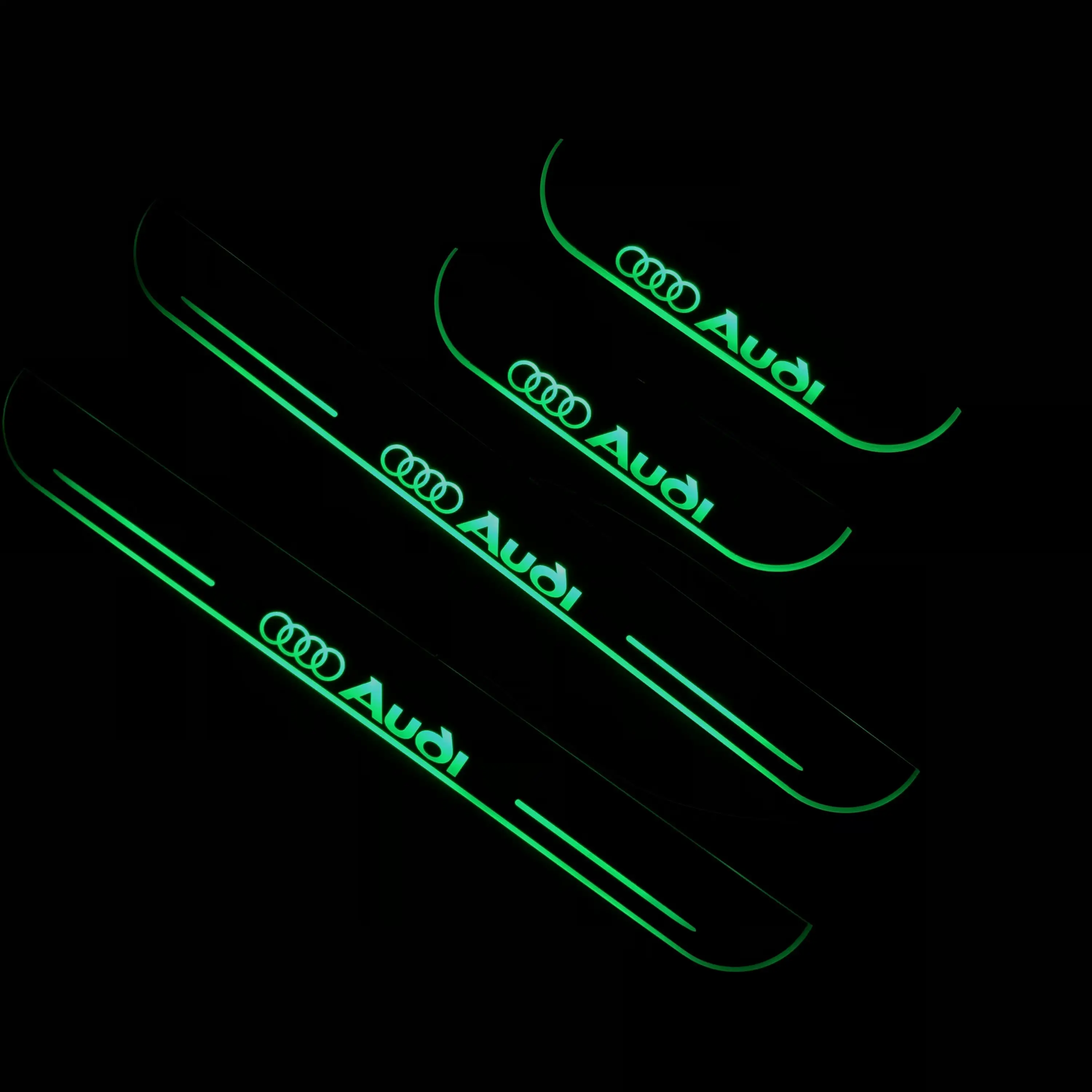 

Acrylic door sill plate strip with led decorative welcome light moving door scuff for Audi Q7